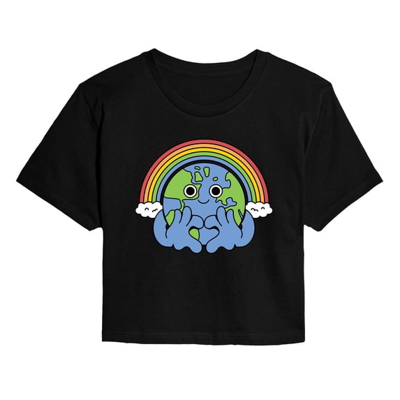 Instant Message - Earth Pride Cropped Graphic T-Shirt