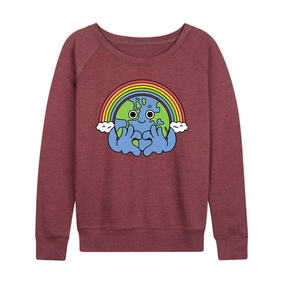 Instant Message - Earth Pride - LGBT Pride Ally - Women's Lightweight French Terry Long Sleeve Shirt