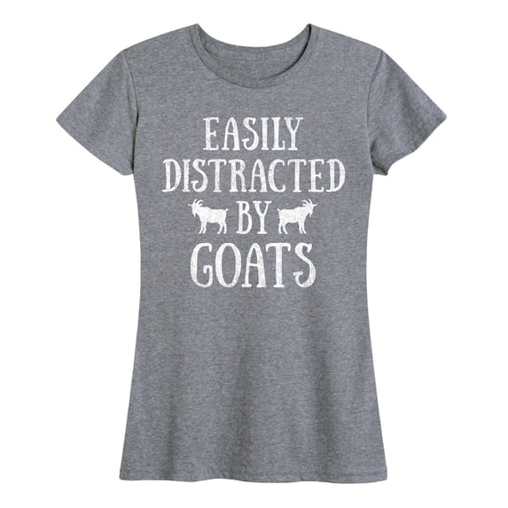 Instant Message - Easily Distracted By Goats Short Sleeve Graphic T-Shirt