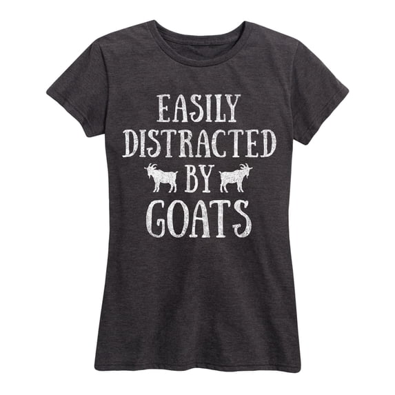 Instant Message - Easily Distracted By Goats Short Sleeve Graphic T-Shirt