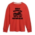 thumbnail image 1 of Instant Message - Easily Distracted By Motorcycles - Toddler & Youth Long Sleeve Graphic T-Shirt, 1 of 6