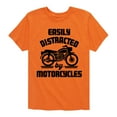 thumbnail image 1 of Instant Message - Easily Distracted By Motorcycles - Toddler & Youth Short Sleeve Graphic T-Shirt, 1 of 6