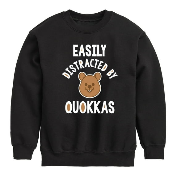 Instant Message - Easily Distracted By Quokkas - Toddler & Youth Crewneck Fleece Sweatshirt