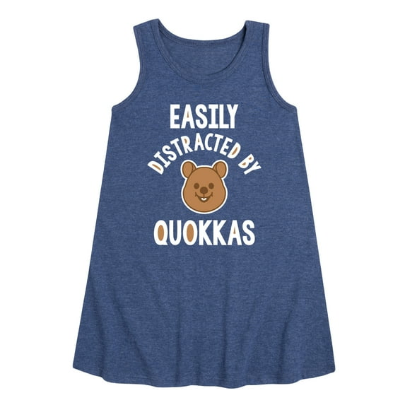 Instant Message - Easily Distracted By Quokkas - Toddler & Youth Girls A-line Dress