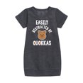 thumbnail image 1 of Instant Message - Easily Distracted By Quokkas - Toddler & Youth Girls Fleece Dress, 1 of 1