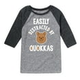 thumbnail image 1 of Instant Message - Easily Distracted By Quokkas - Toddler & Youth Raglan Graphic T-Shirt, 1 of 6