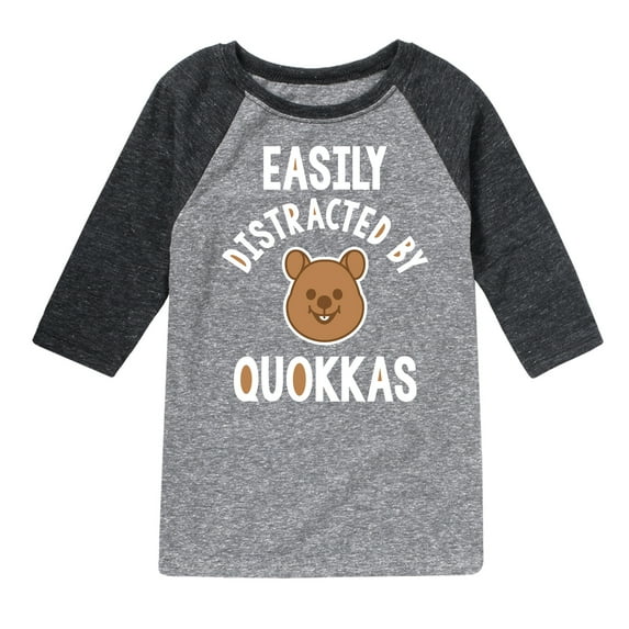 Instant Message - Easily Distracted By Quokkas - Toddler & Youth Raglan Graphic T-Shirt