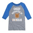 thumbnail image 1 of Instant Message - Easily Distracted By Quokkas - Toddler & Youth Raglan Graphic T-Shirt, 1 of 5