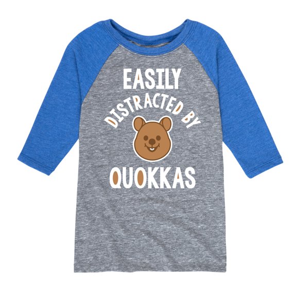 Instant Message - Easily Distracted By Quokkas - Toddler & Youth Raglan Graphic T-Shirt