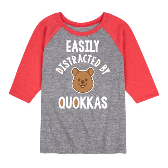 Instant Message - Easily Distracted By Quokkas - Toddler & Youth Raglan Graphic T-Shirt