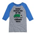 thumbnail image 1 of Instant Message - Easily Distracted By The Garbage Truck - Toddler & Youth Raglan Graphic T-Shirt, 1 of 5
