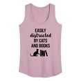 thumbnail image 1 of Instant Message - Easily Distracted Cats Books - Women's Racerback Tank Top, 1 of 6