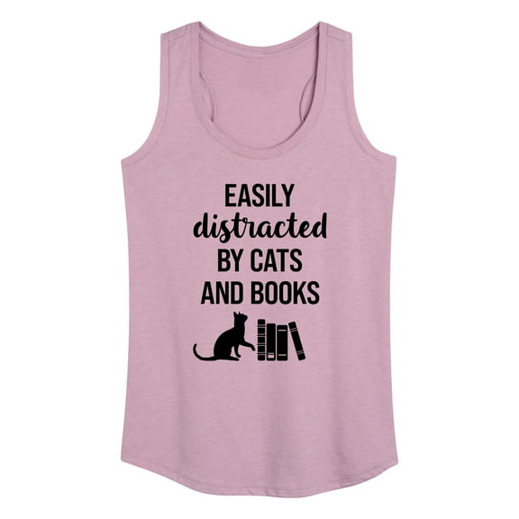 Instant Message - Easily Distracted Cats Books - Women's Racerback Tank Top