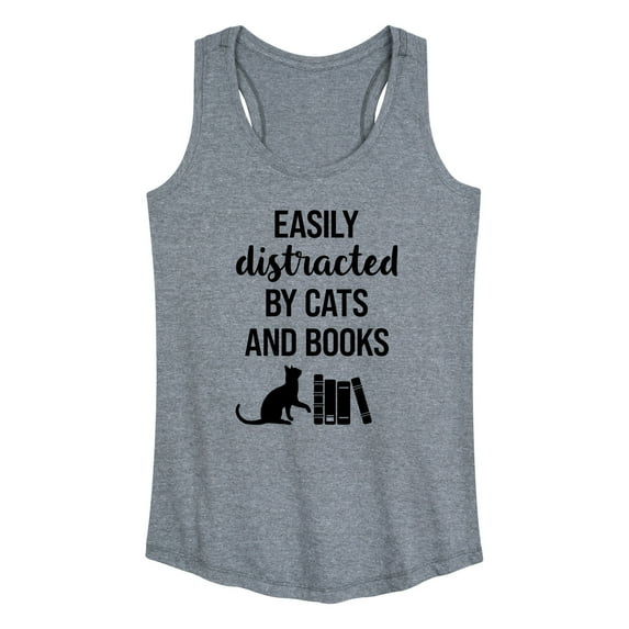 Instant Message - Easily Distracted Cats Books - Women's Racerback Tank Top