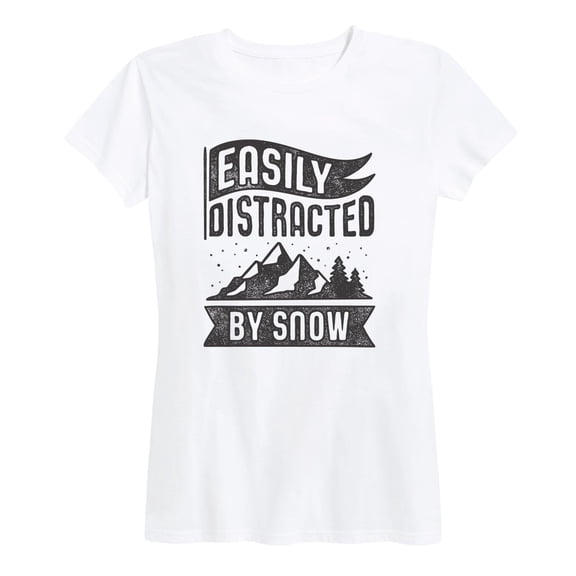 Instant Message - Easily Distressedacted By Snow - Women's Short Sleeve Graphic T-Shirt