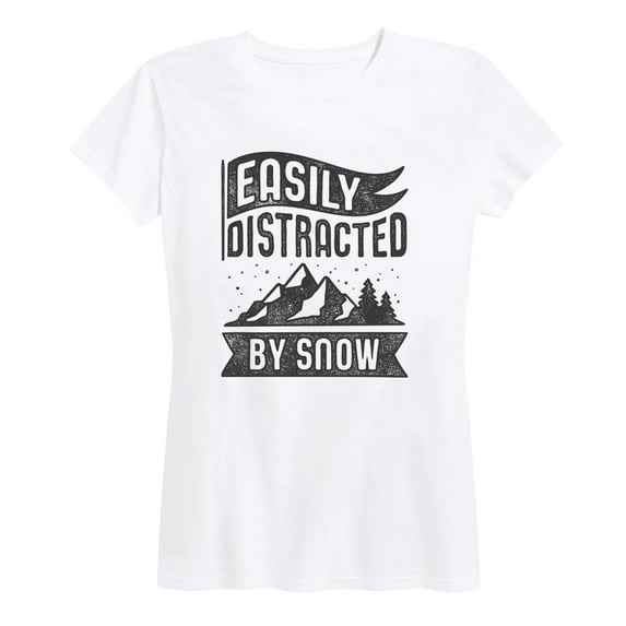 Instant Message - Easily Distressedacted By Snow - Women's Short Sleeve Graphic T-Shirt