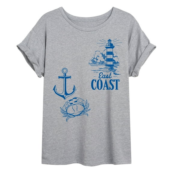 Instant Message - East Coast - Women's Oversized Graphic T-Shirt