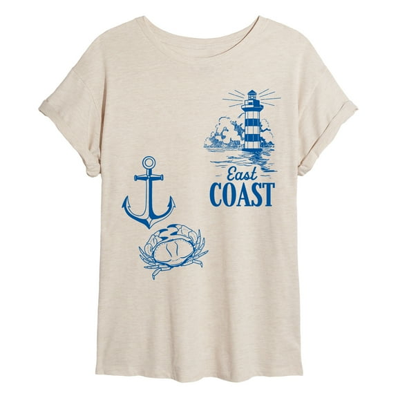 Instant Message - East Coast - Women's Oversized Graphic T-Shirt