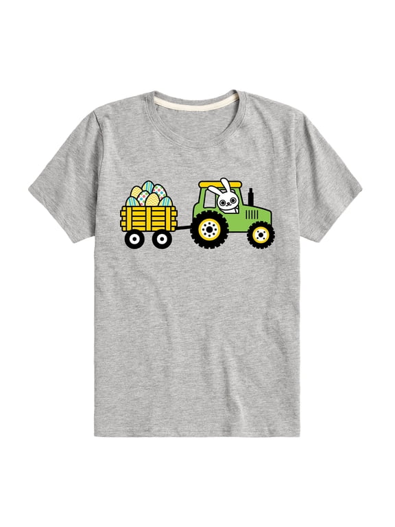 - Easter Bunny Tractor Boys' Short Sleeve Graphic T-Shirt