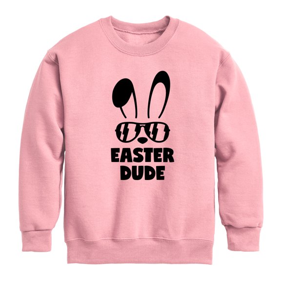 Instant Message - Easter Dude Bunny - Toddler And Youth Crewneck Fleece Sweatshirt