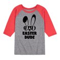 thumbnail image 1 of Instant Message - Easter Dude Bunny - Toddler And Youth Raglan Graphic T-Shirt, 1 of 7