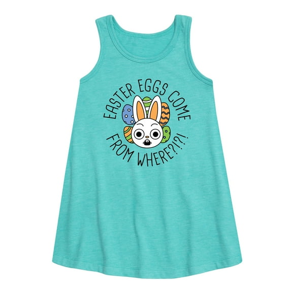 Instant Message - Easter Eggs Come From Where - Toddler & Youth Girls A-line Dress