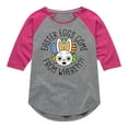 thumbnail image 1 of Instant Message - Easter Eggs Come From Where - Toddler & Youth Girls Raglan Graphic T-Shirt, 1 of 6