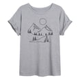 thumbnail image 1 of Instant Message - Mountain Line Drawing - Juniors Oversized Graphic T-Shirt, 1 of 5