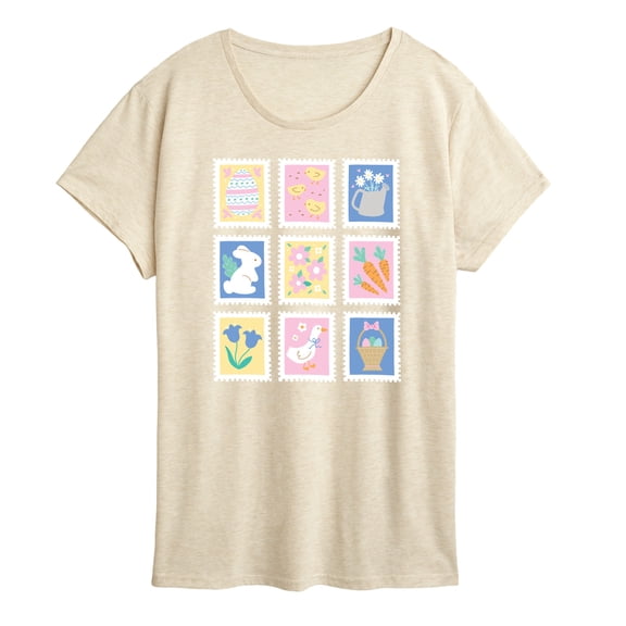 Instant Message - Easter Stamps - Women's Short Sleeve Graphic T-Shirt