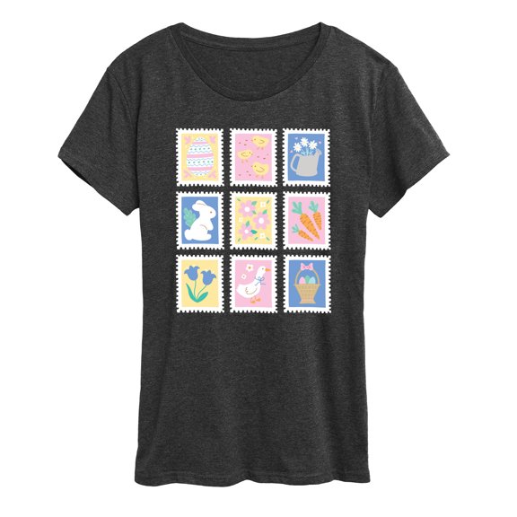 Instant Message - Easter Stamps - Women's Short Sleeve Graphic T-Shirt