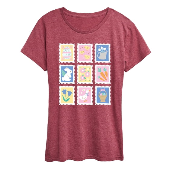 Instant Message - Easter Stamps - Women's Short Sleeve Graphic T-Shirt