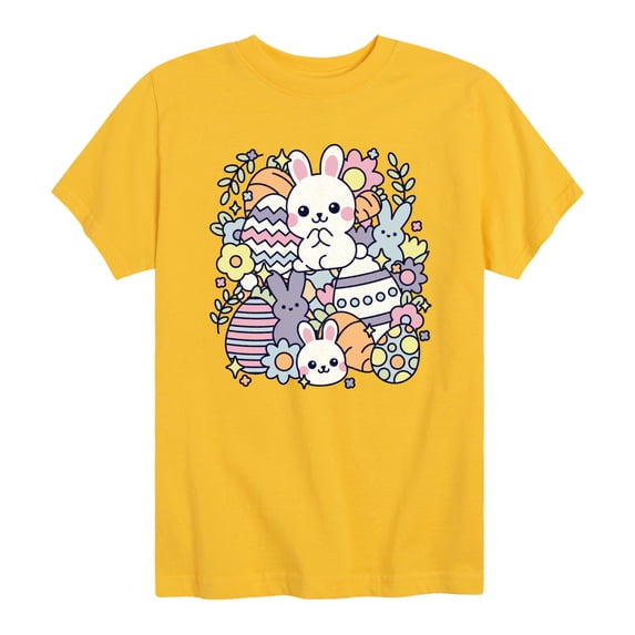Instant Message - Easter Sticker Collage - Youth Boys Short Sleeve Graphic T-Shirt