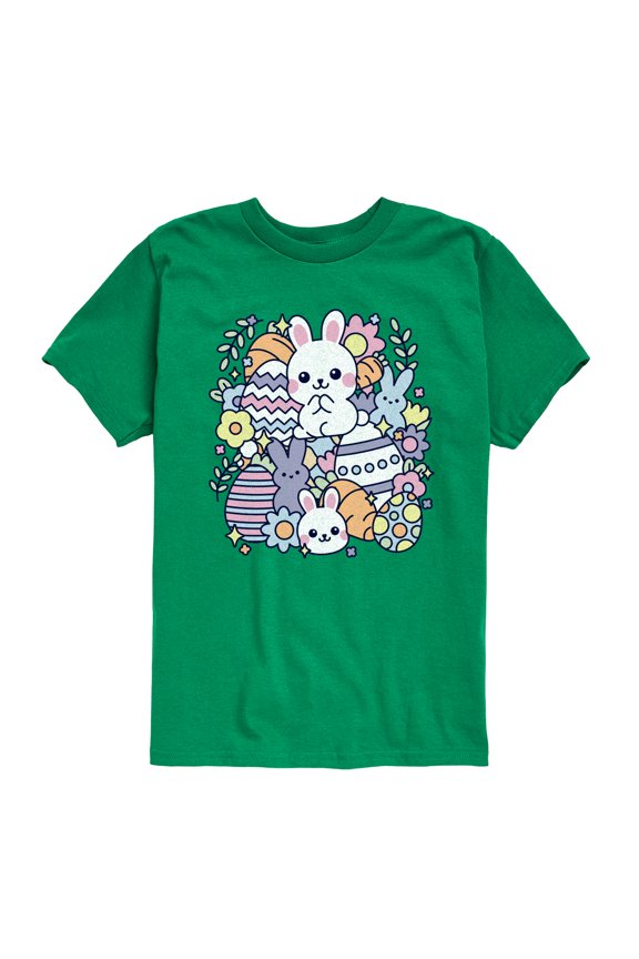 - Easter Sticker Collage Short Sleeve Graphic T-Shirt