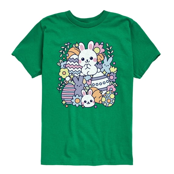 Instant Message - Easter Sticker Collage - Youth Boys Short Sleeve Graphic T-Shirt