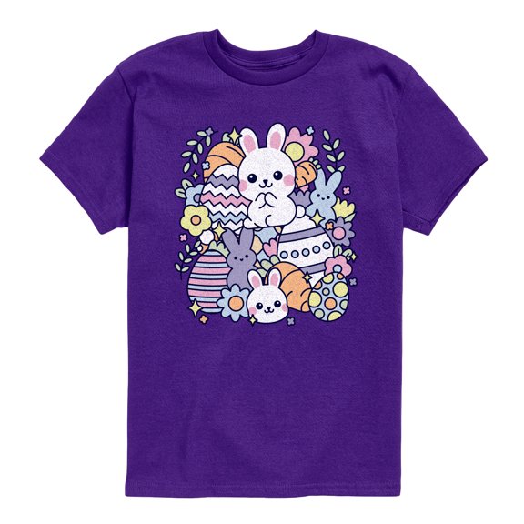 Instant Message - Easter Sticker Collage - Youth Boys Short Sleeve Graphic T-Shirt