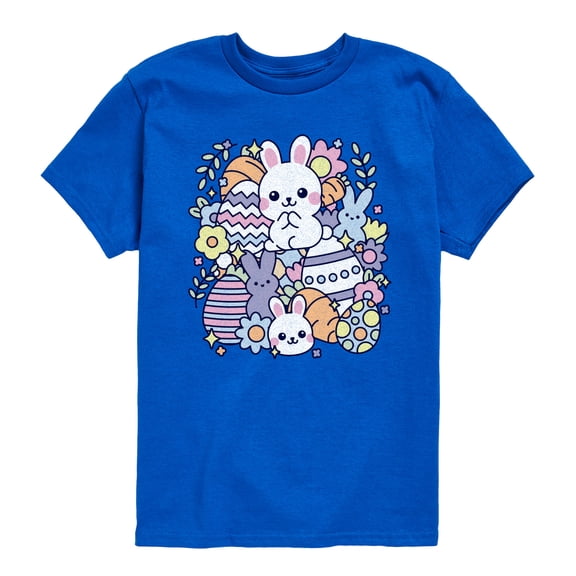 Instant Message - Easter Sticker Collage - Youth Boys Short Sleeve Graphic T-Shirt