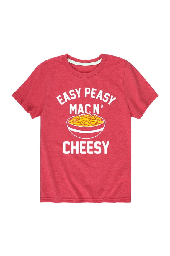 - Easy Peasy Mac N' Cheesy Short Sleeve Graphic T-Shirt