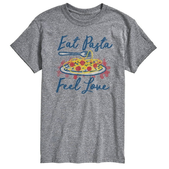 Instant Message - Eat Pasta Feel Love - Men's Short Sleeve Graphic T-Shirt