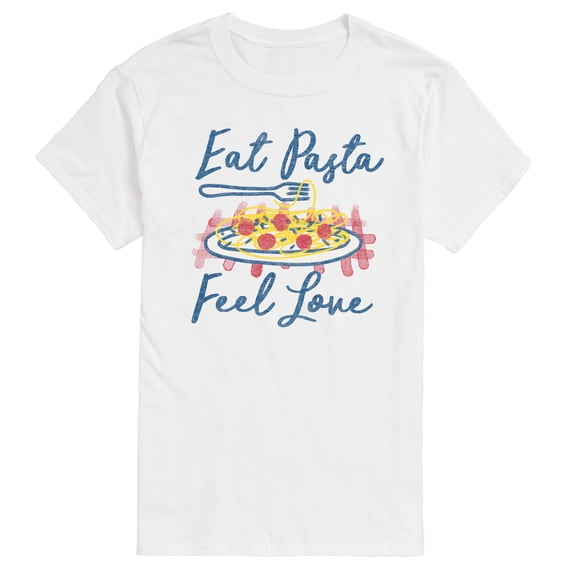 Instant Message - Eat Pasta Feel Love - Men's Short Sleeve Graphic T-Shirt