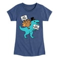 thumbnail image 1 of Instant Message - Eat Pizza Turkey Dino - Toddler & Youth Girls Short Sleeve Graphic T-Shirt, 1 of 6