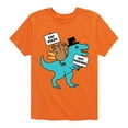 thumbnail image 1 of Instant Message - Eat Pizza Turkey Dino - Toddler & Youth Short Sleeve Graphic T-Shirt, 1 of 6