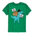 thumbnail image 1 of Instant Message - Eat Pizza Turkey Dino - Toddler & Youth Short Sleeve Graphic T-Shirt, 1 of 6