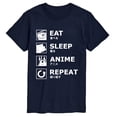 thumbnail image 1 of Instant Message - Eat Sleep Anime Repeat Short Sleeve Graphic T-Shirt, 1 of 6