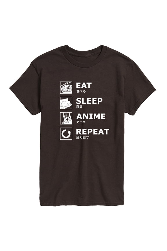 - Eat Sleep Anime Repeat Short Sleeve Graphic T-Shirt