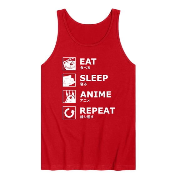 Instant Message - Eat Sleep Anime Repeat Graphic Tank Top