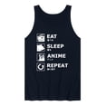 thumbnail image 1 of Instant Message - Eat Sleep Anime Repeat Graphic Tank Top, 1 of 5