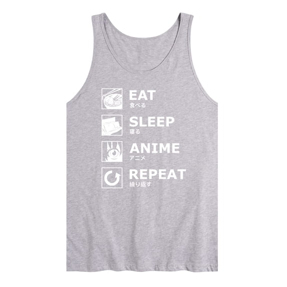 Instant Message - Eat Sleep Anime Repeat Graphic Tank Top