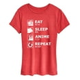 thumbnail image 1 of Instant Message - Eat Sleep Anime Repeat - Women's Short Sleeve Graphic T-Shirt, 1 of 6