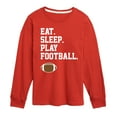 thumbnail image 1 of Instant Message - Eat Sleep Play Football - Toddler & Youth Long Sleeve Graphic T-Shirt, 1 of 6