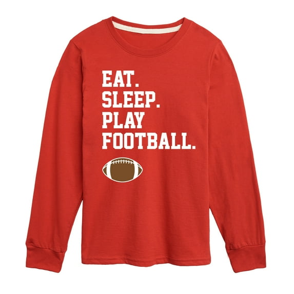 Instant Message - Eat Sleep Play Football - Toddler & Youth Long Sleeve Graphic T-Shirt